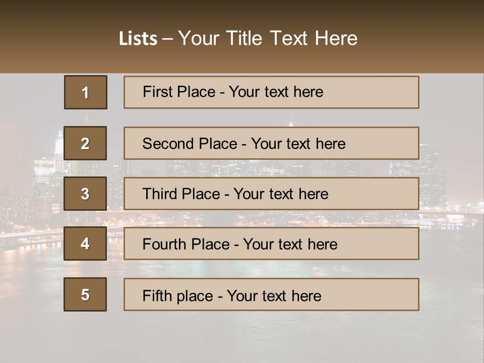 Night Bridge Ny PowerPoint Template