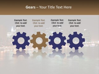 Night Bridge Ny PowerPoint Template