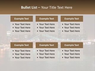 Night Bridge Ny PowerPoint Template