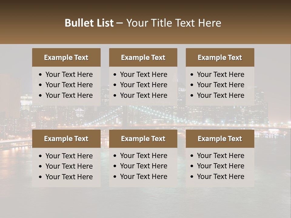 Night Bridge Ny PowerPoint Template