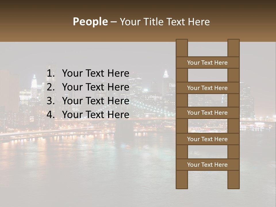 Night Bridge Ny PowerPoint Template
