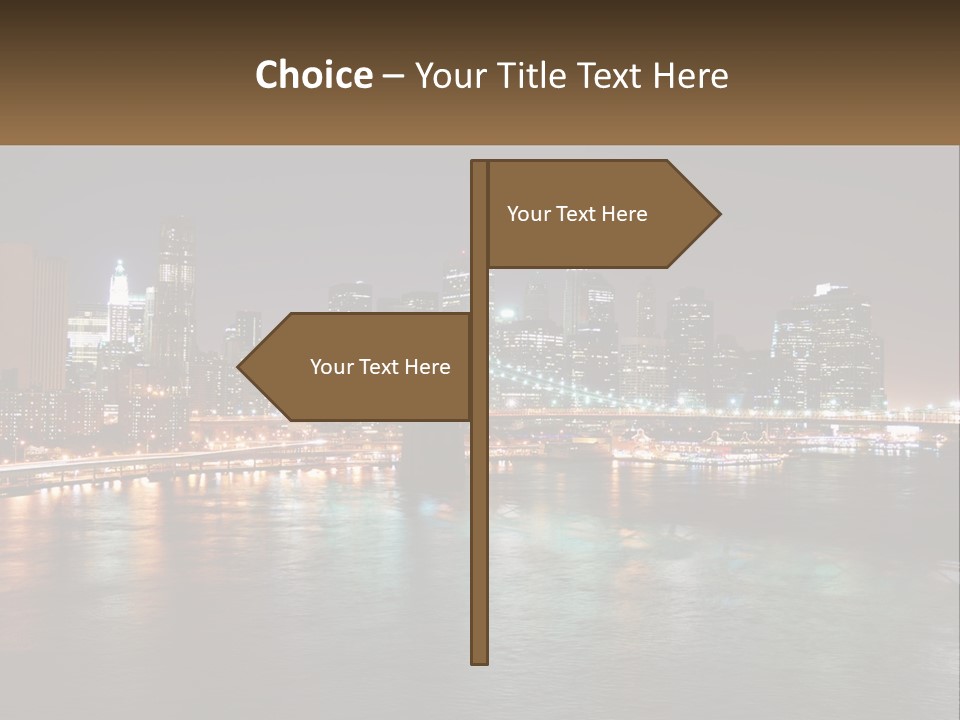Night Bridge Ny PowerPoint Template