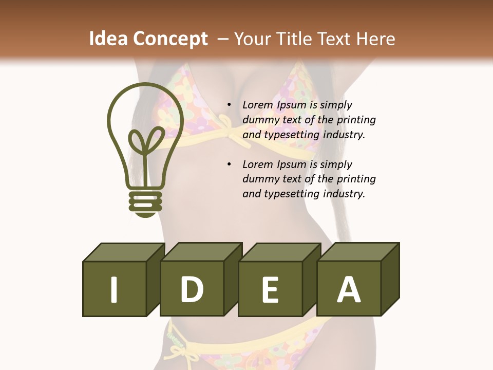 Girl In Swimsuit PowerPoint Template