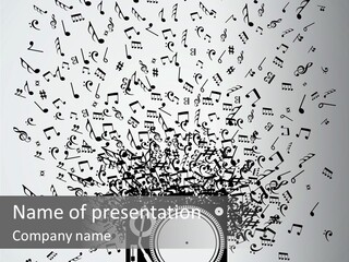 Music Plays From The Speaker PowerPoint Template