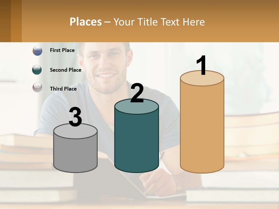Man Writes A Report PowerPoint Template