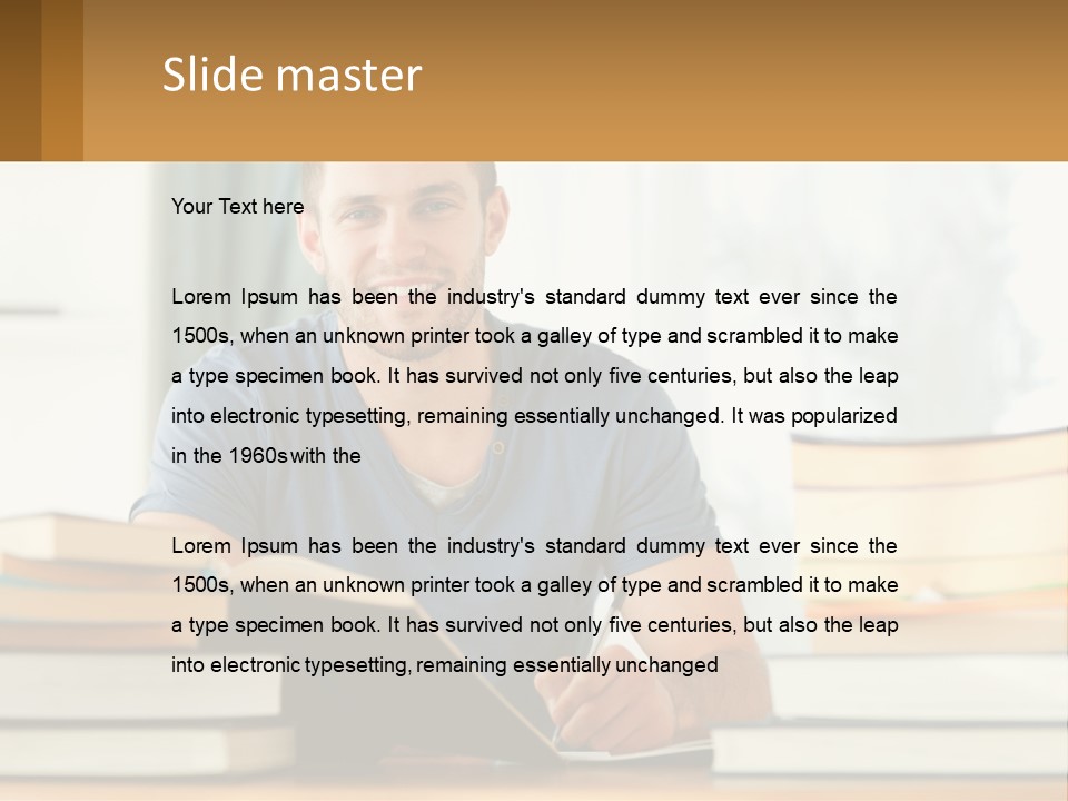 Man Writes A Report PowerPoint Template