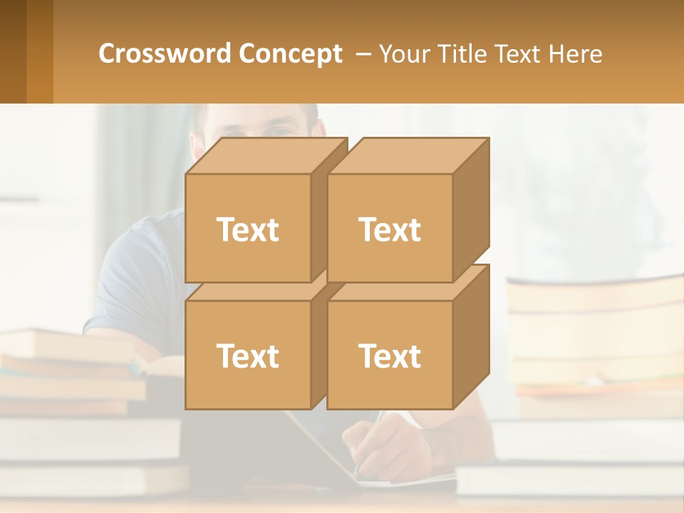 Man Writes A Report PowerPoint Template
