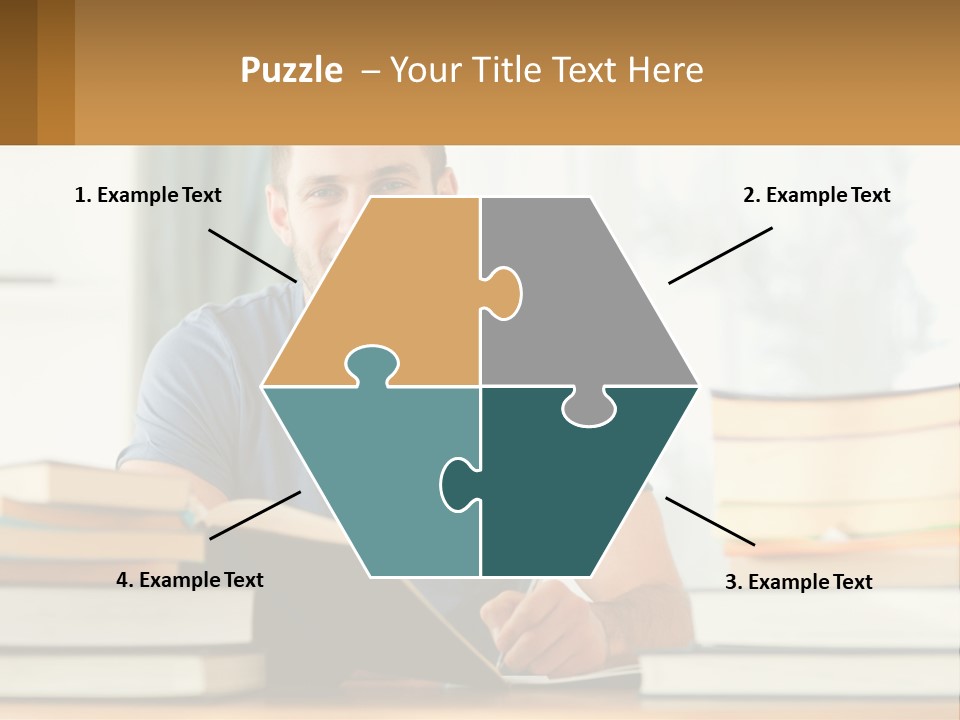 Man Writes A Report PowerPoint Template