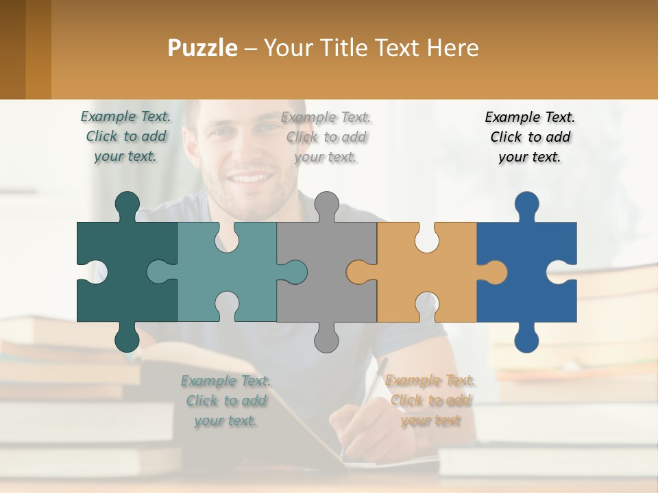 Man Writes A Report PowerPoint Template