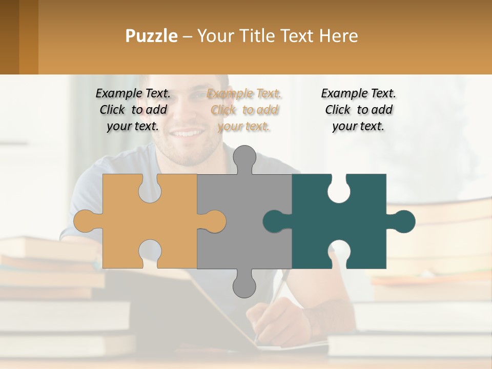 Man Writes A Report PowerPoint Template