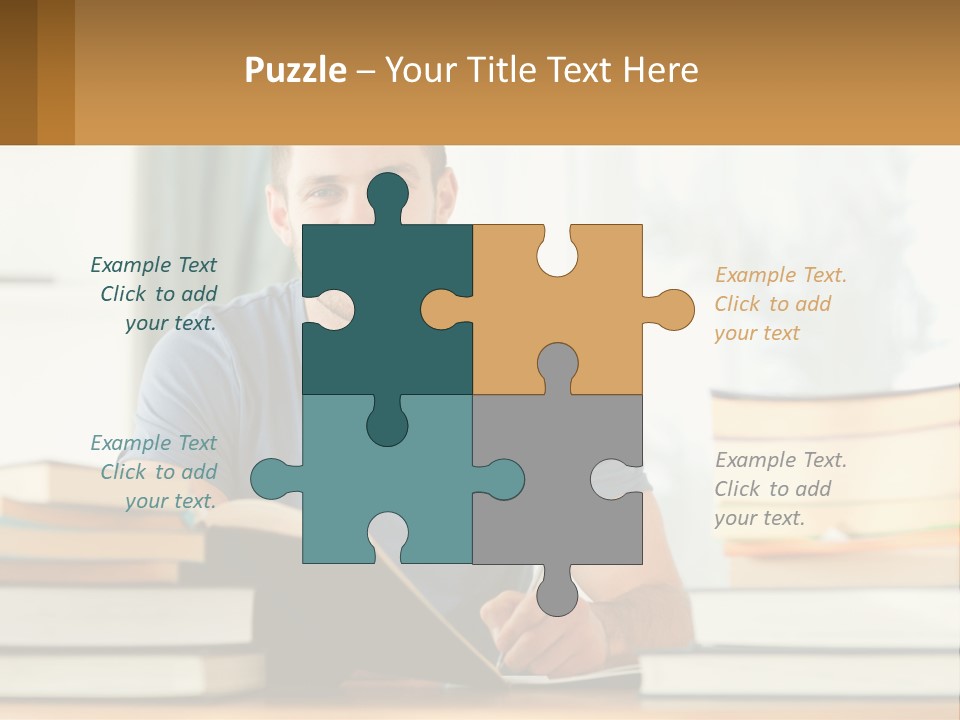 Man Writes A Report PowerPoint Template