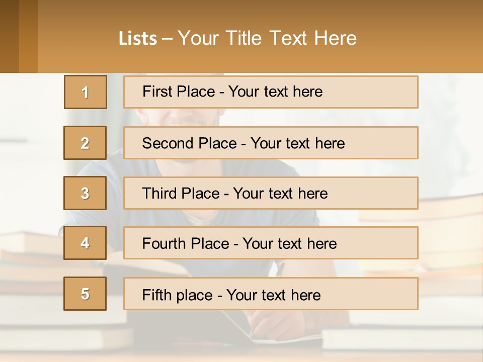 Man Writes A Report PowerPoint Template