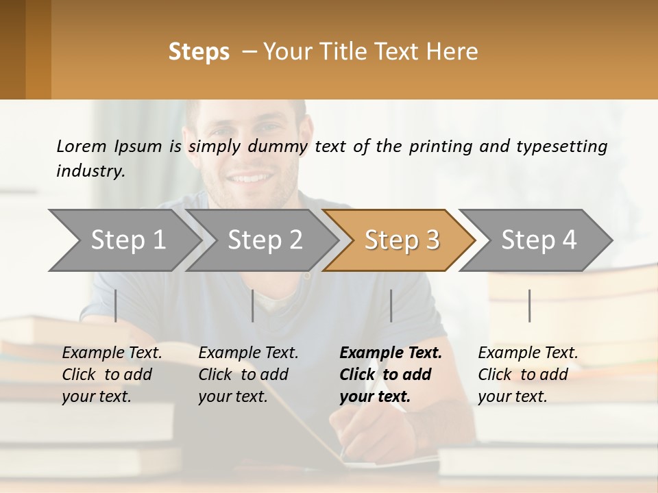 Man Writes A Report PowerPoint Template