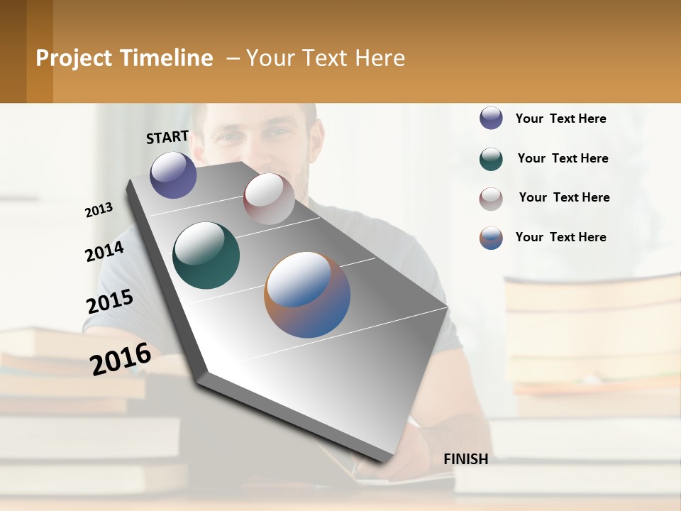 Man Writes A Report PowerPoint Template
