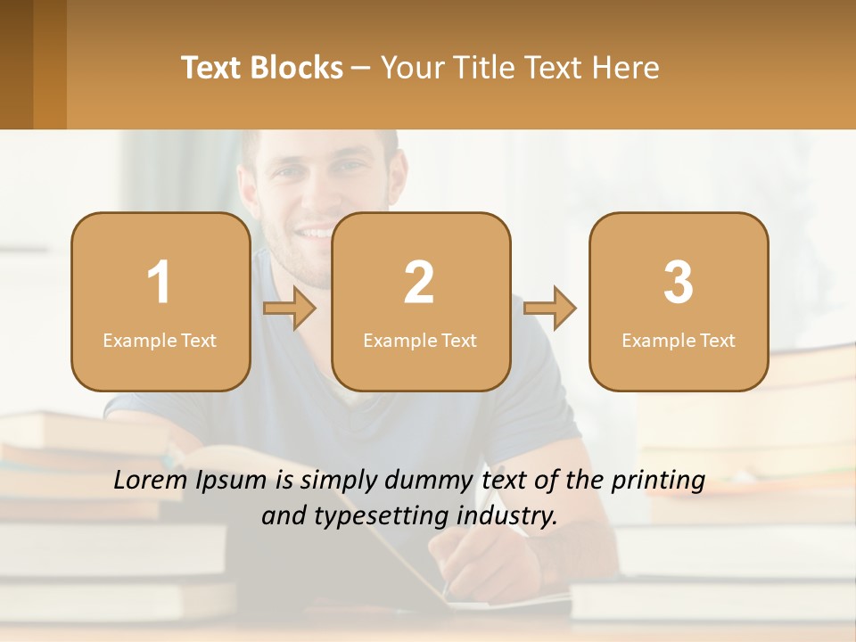 Man Writes A Report PowerPoint Template