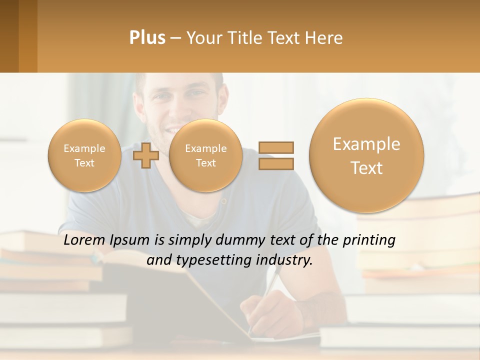 Man Writes A Report PowerPoint Template