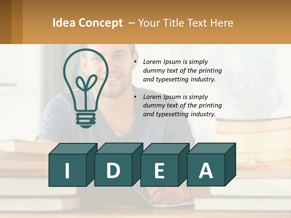 Man Writes A Report PowerPoint Template