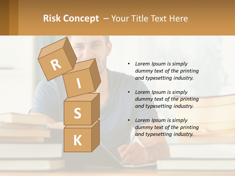 Man Writes A Report PowerPoint Template