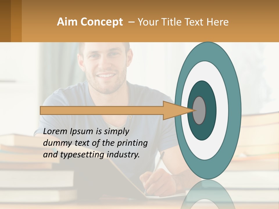 Man Writes A Report PowerPoint Template