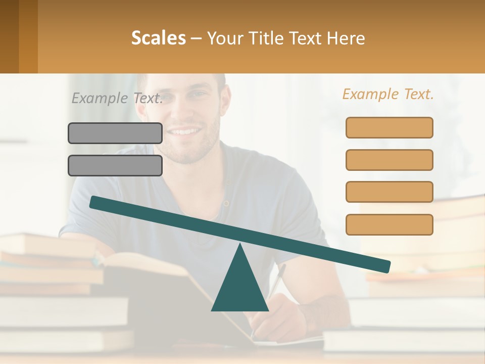 Man Writes A Report PowerPoint Template