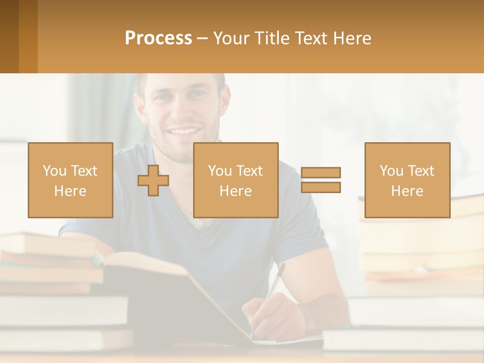 Man Writes A Report PowerPoint Template