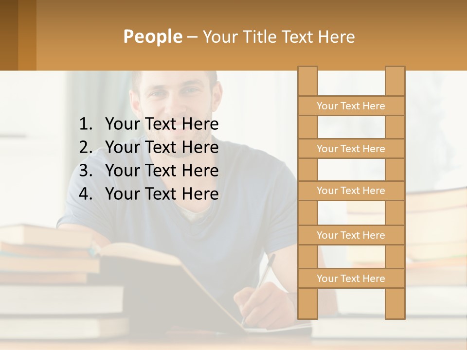 Man Writes A Report PowerPoint Template