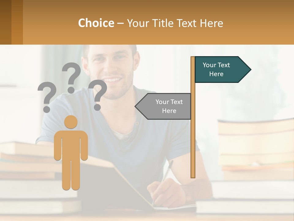 Man Writes A Report PowerPoint Template