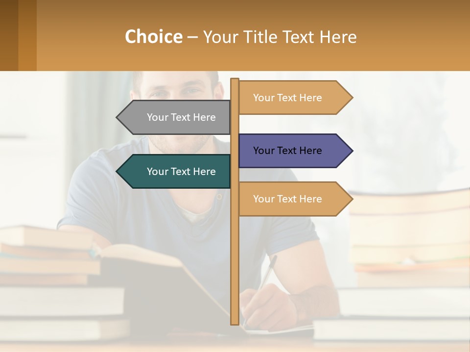 Man Writes A Report PowerPoint Template