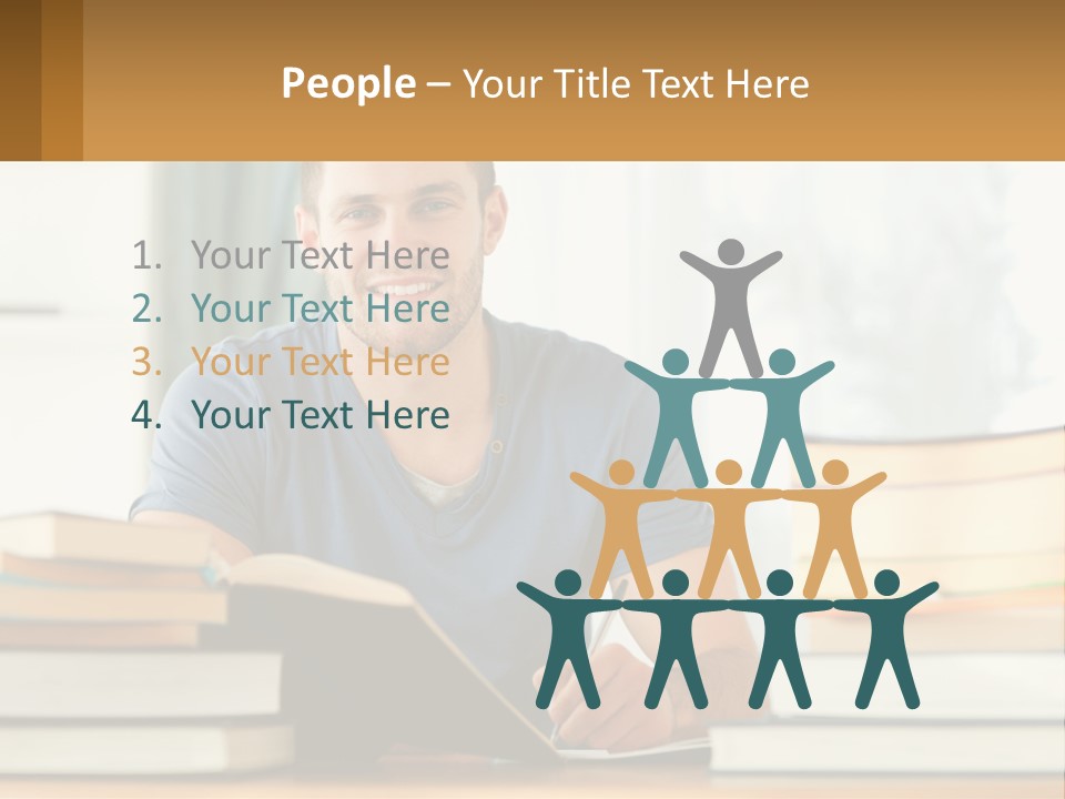 Man Writes A Report PowerPoint Template