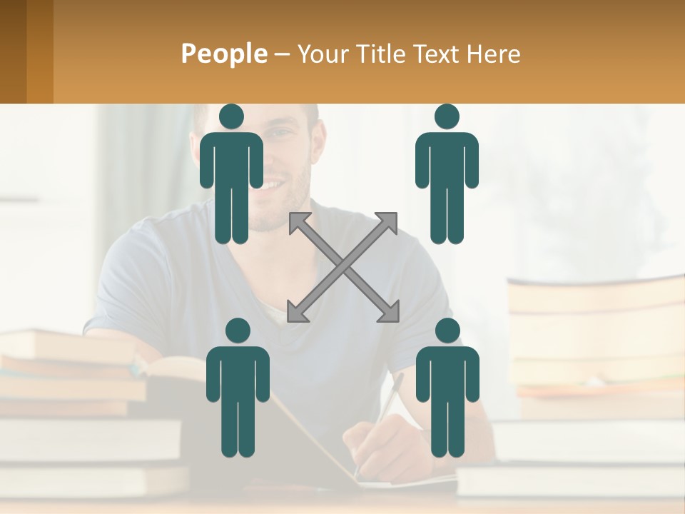 Man Writes A Report PowerPoint Template