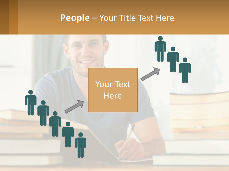 Man Writes A Report PowerPoint Template