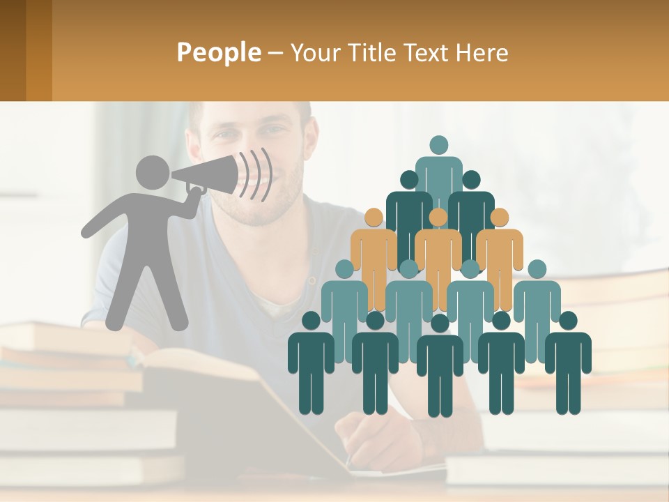 Man Writes A Report PowerPoint Template