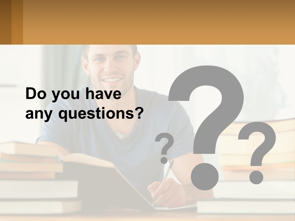 Man Writes A Report PowerPoint Template