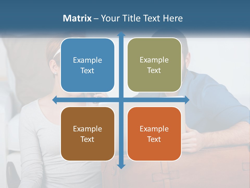 Woman And Man With Laptop PowerPoint Template