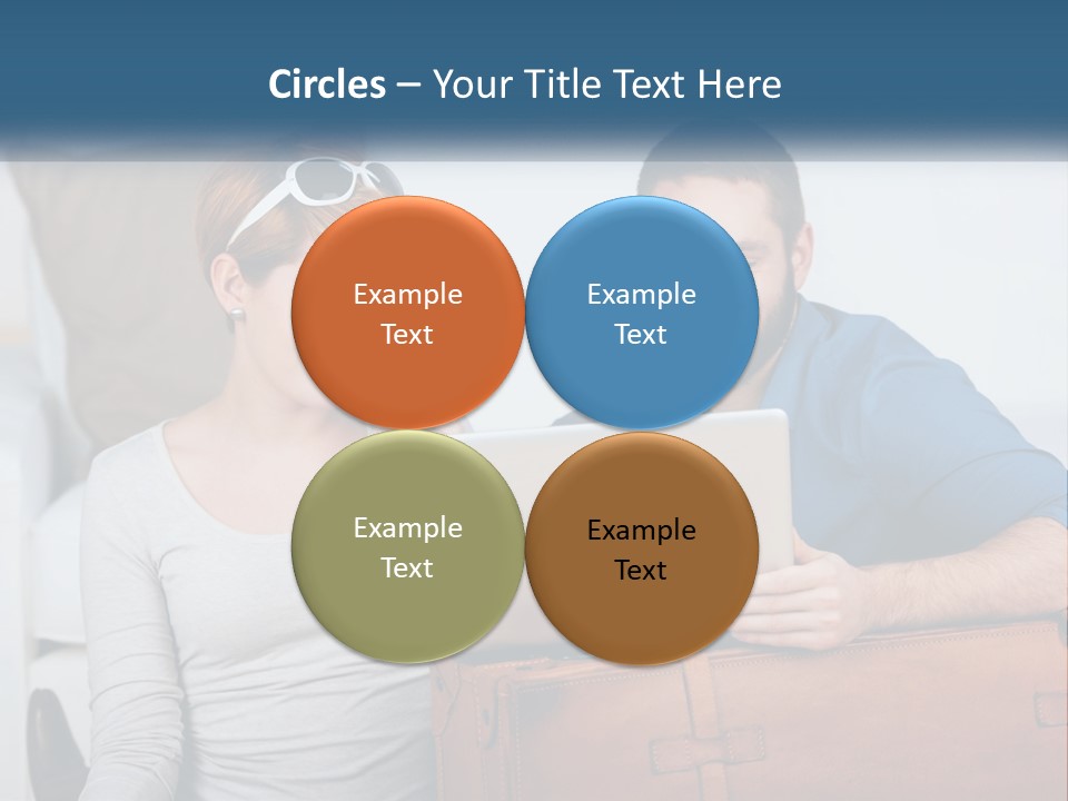 Woman And Man With Laptop PowerPoint Template