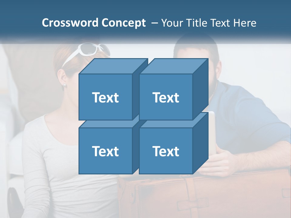 Woman And Man With Laptop PowerPoint Template