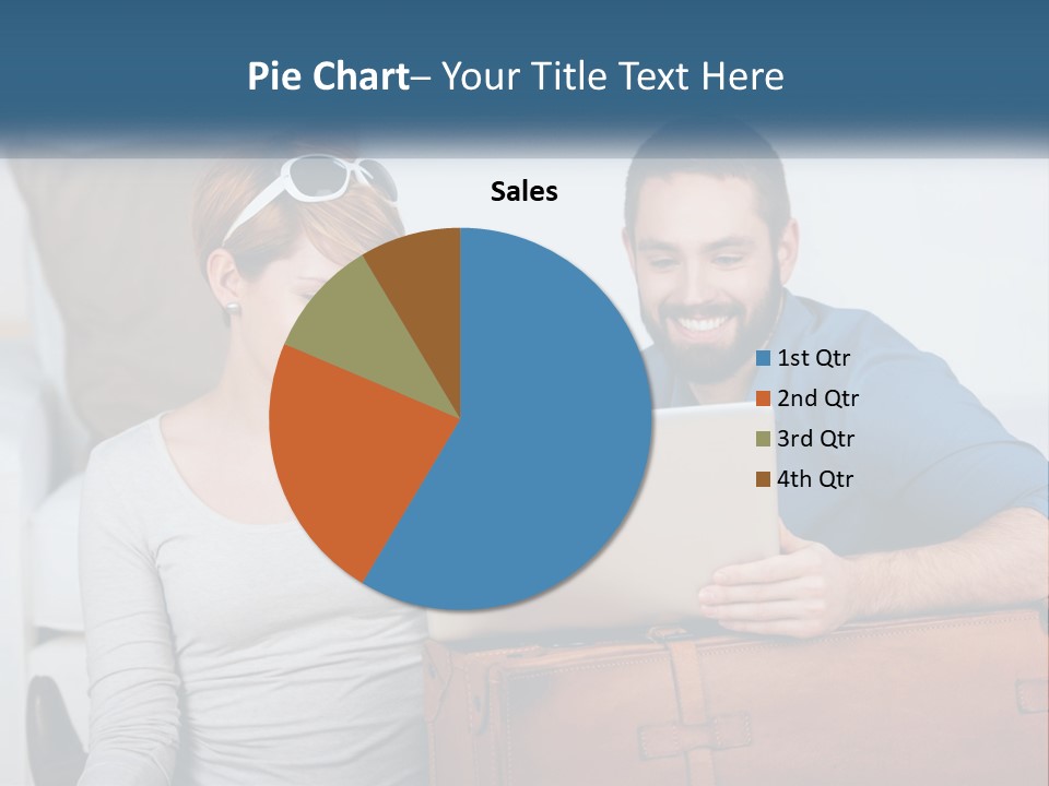 Woman And Man With Laptop PowerPoint Template
