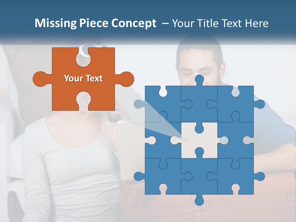 Woman And Man With Laptop PowerPoint Template