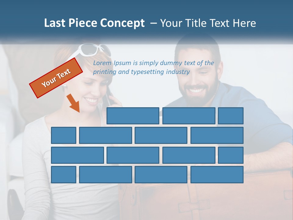 Woman And Man With Laptop PowerPoint Template