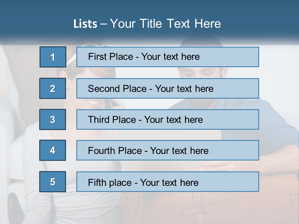 Woman And Man With Laptop PowerPoint Template