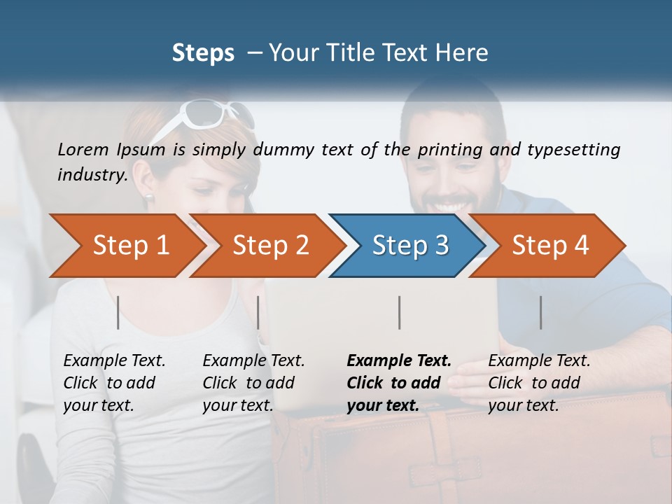 Woman And Man With Laptop PowerPoint Template
