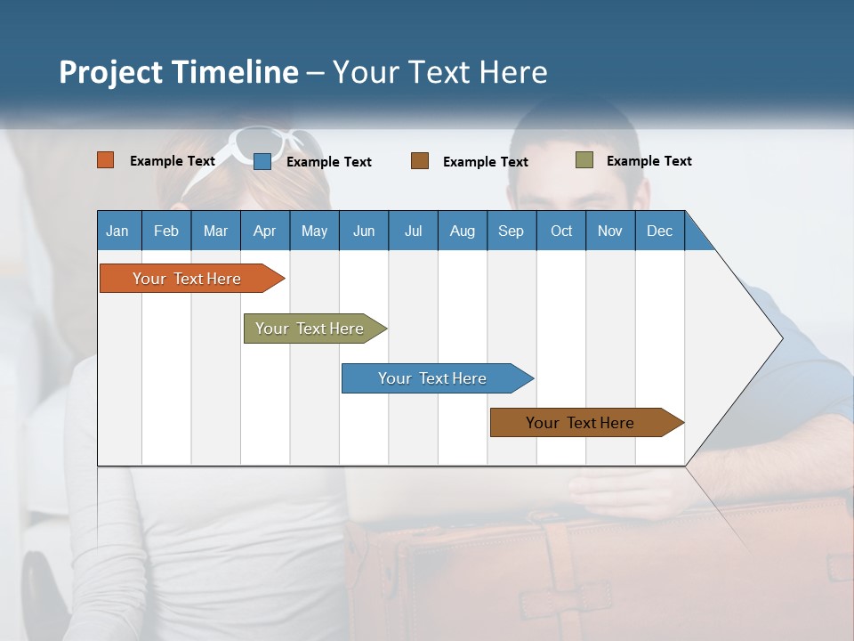 Woman And Man With Laptop PowerPoint Template