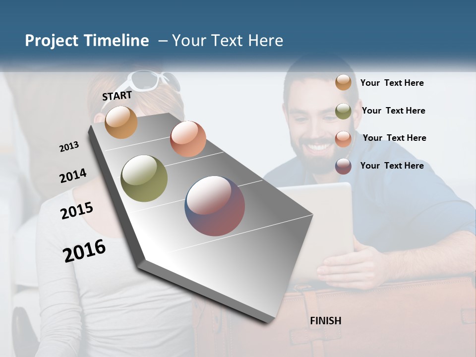 Woman And Man With Laptop PowerPoint Template