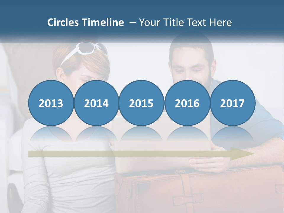 Woman And Man With Laptop PowerPoint Template