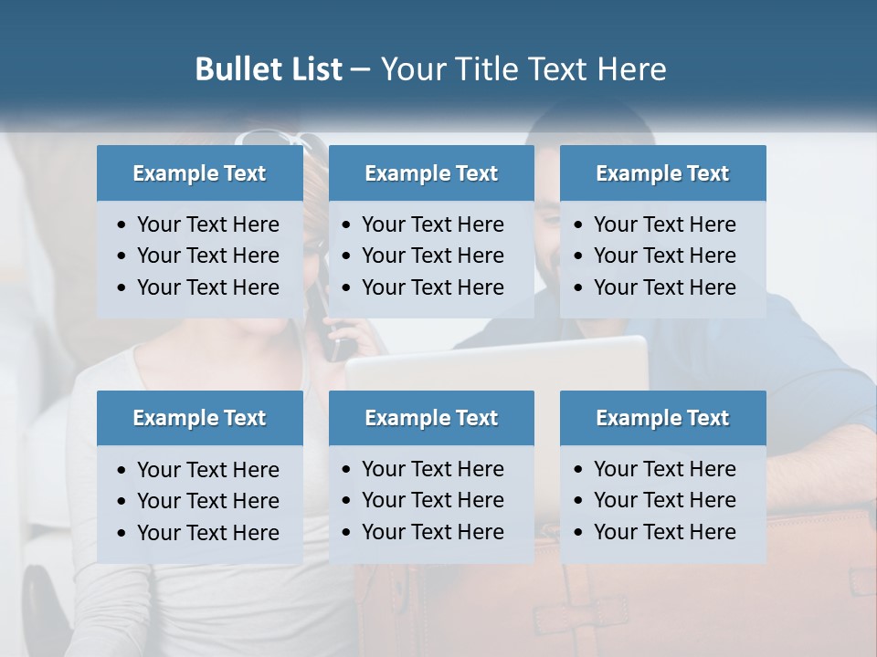 Woman And Man With Laptop PowerPoint Template