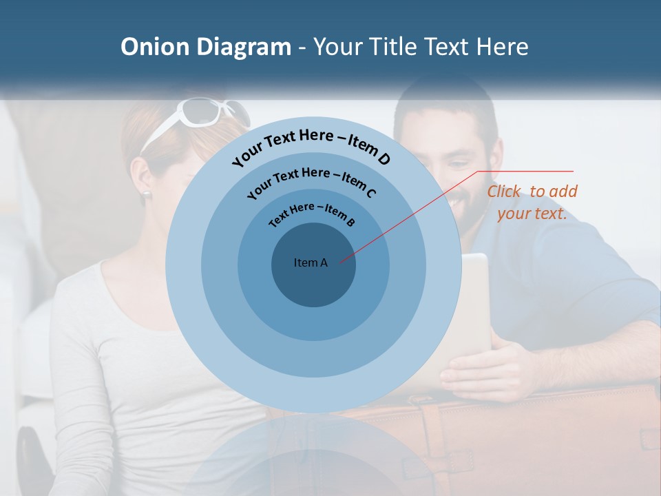 Woman And Man With Laptop PowerPoint Template