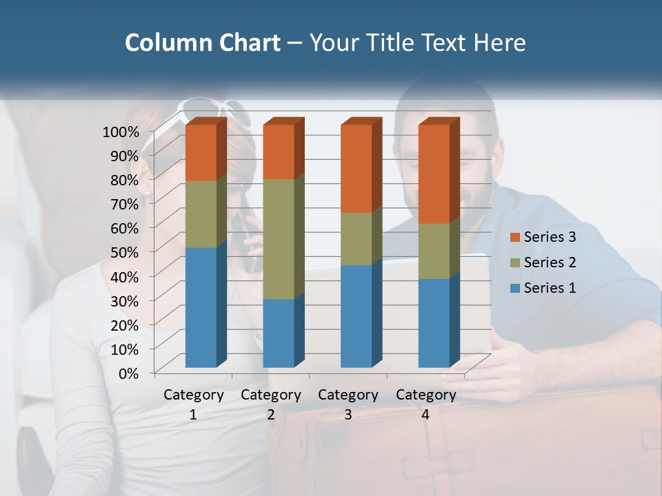Woman And Man With Laptop PowerPoint Template
