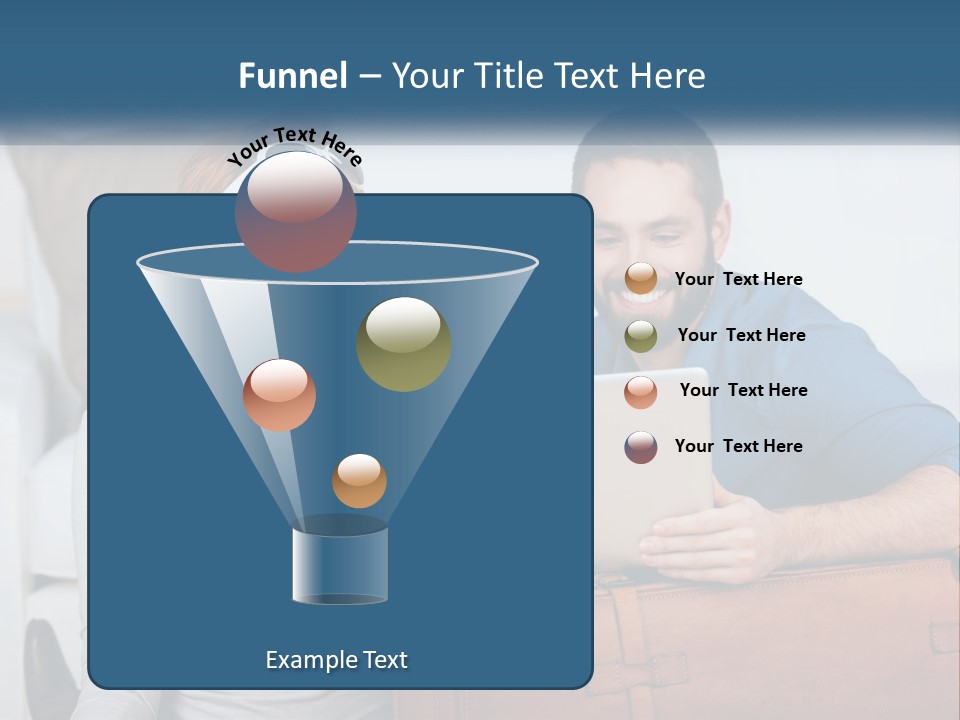 Woman And Man With Laptop PowerPoint Template