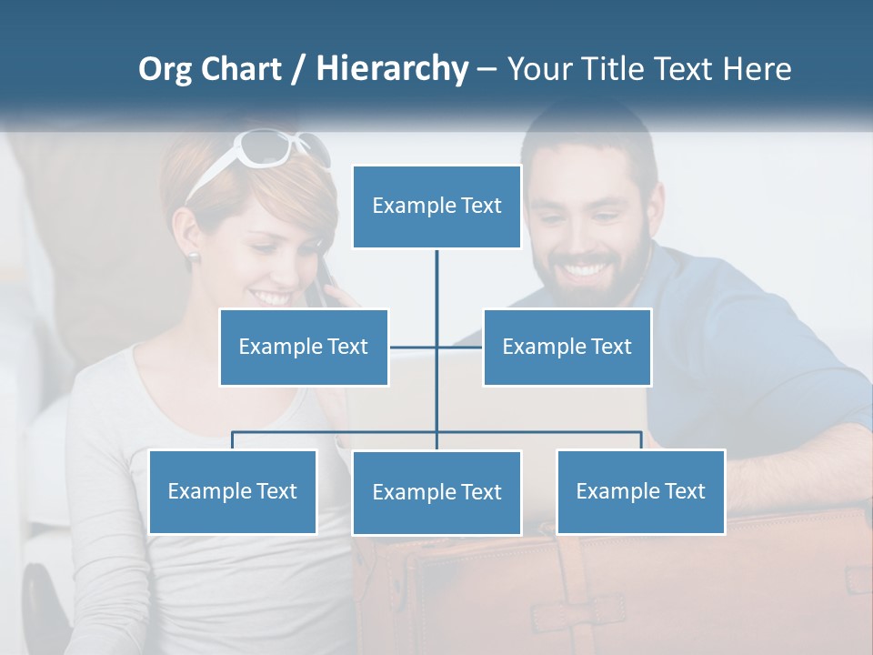 Woman And Man With Laptop PowerPoint Template