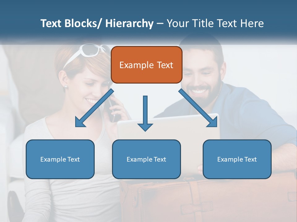 Woman And Man With Laptop PowerPoint Template